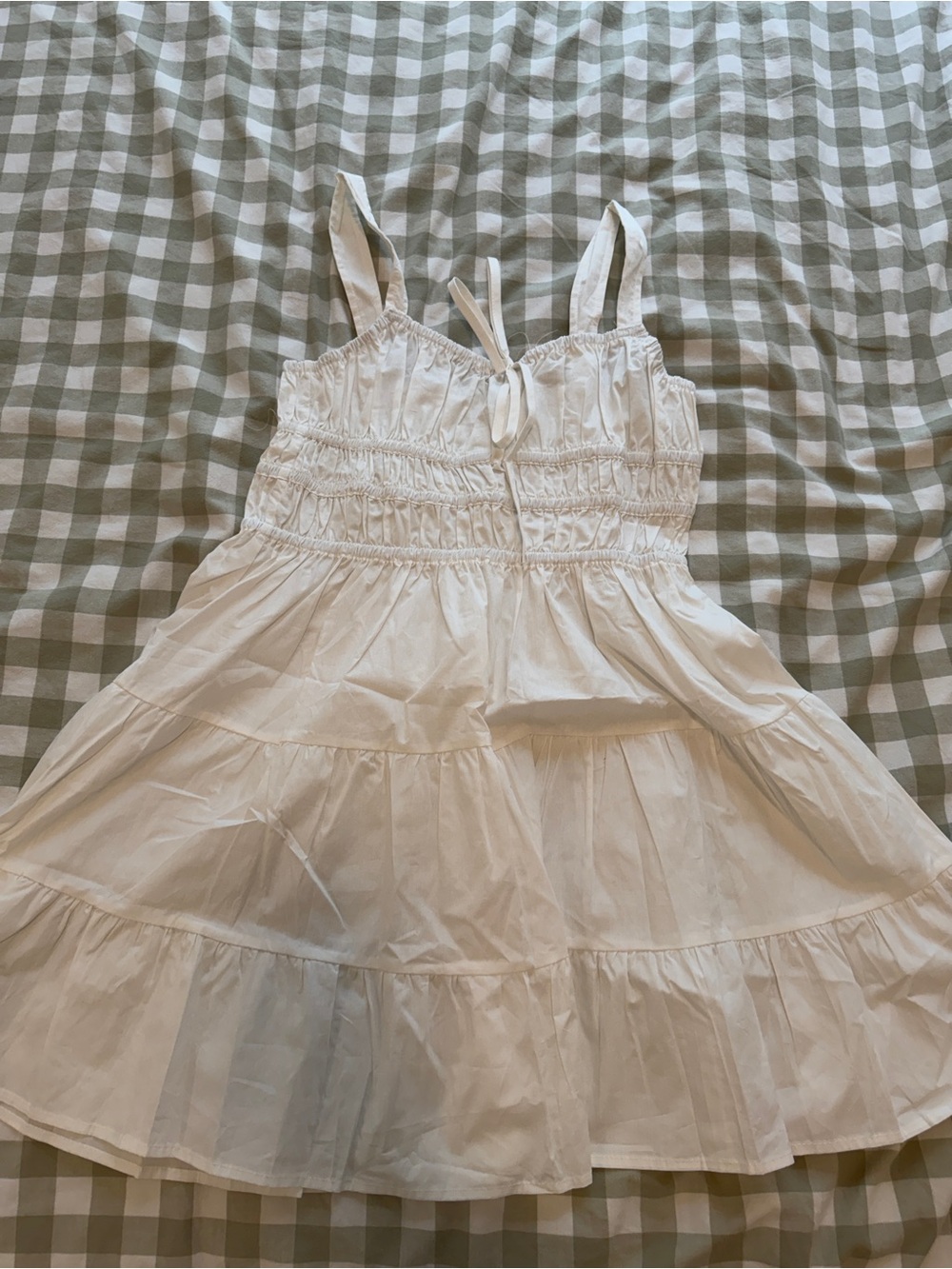 SHEIN White Smocked Tiered Mini Sundress
